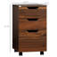 Armoire roulante 3 tiroirs pour bureau, grain de bois brun, espace de rangement supplémentaire