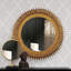 Medallion Round Beveled Framed Freestanding Mirror-1392937426