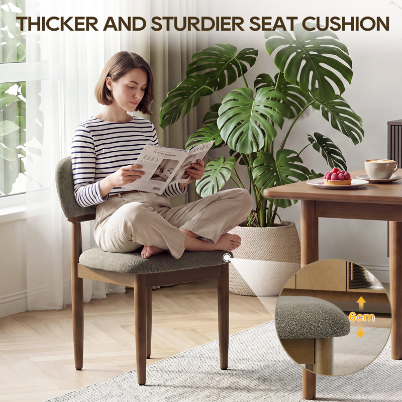 49 cm H Upholstered Chenille Dining Chair, Camel