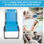 Chaise longue pliable, dossier inclinable à 4 positions, conception portable à trois volets et filet respirant pour la piscine, le camping et la randonnée - bleu clair-1223790418-1223790430