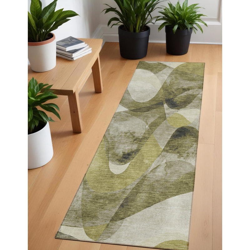 Tapis de couloir extérieur vert 8 po