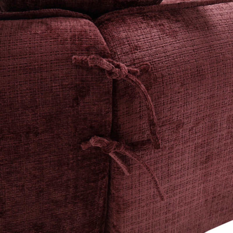 Canapé modulaire en U Sophira, Vin rouge chenille