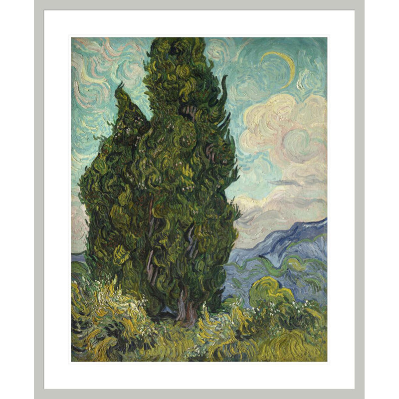 «Cypresses» par Vincent van Gogh, impression giclée encadrée, 40,45 po H x 33,5 po L