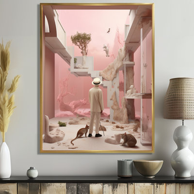 «Artist Portrait White Hat and Cats - Man», art mural