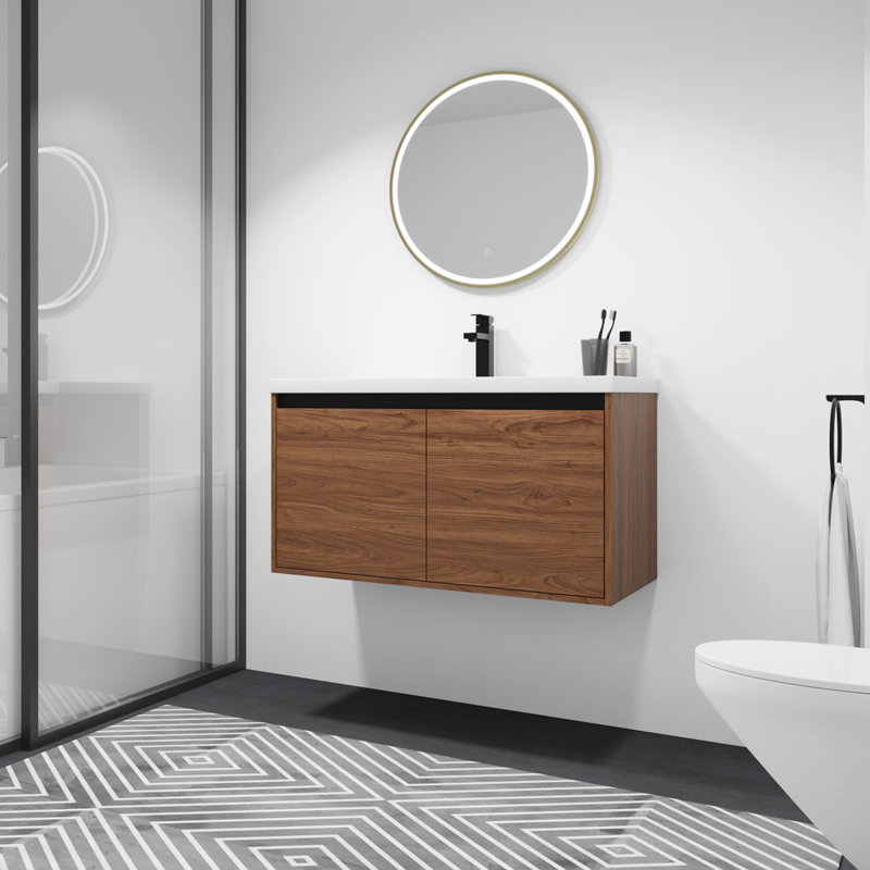 Bathroom Vanity With Sink (Brown)