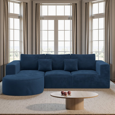 Boneless 105" Heavyweight Sectional Couch With L-shape Chaise No Assembly Required Modern Modular Sofa With Extra Deep Seat Cozy Upholstered Couches For Living Room Bedroom