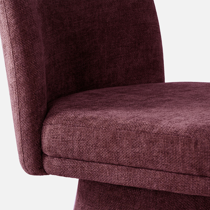 Fauteuil pivotant rembourré en tissu, Vin
