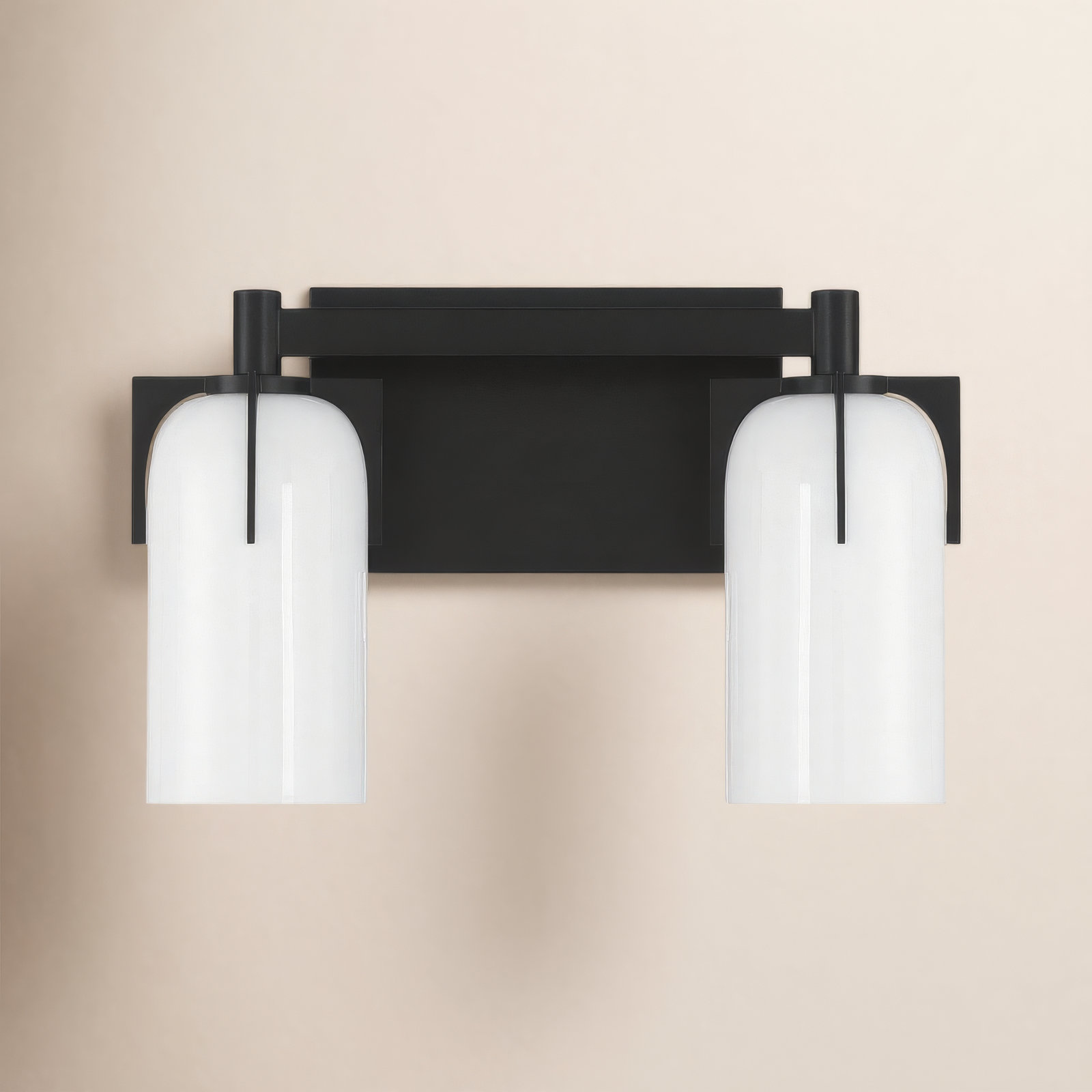 Irela Bath Sconce, Black, 2 Lights, 8.5" H x 14.75" W x 14.75" D