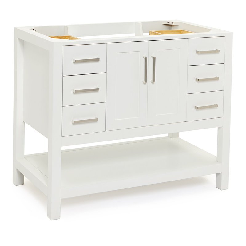 Base de meuble-lavabo simple 42 po Pawley seulement, Blanc