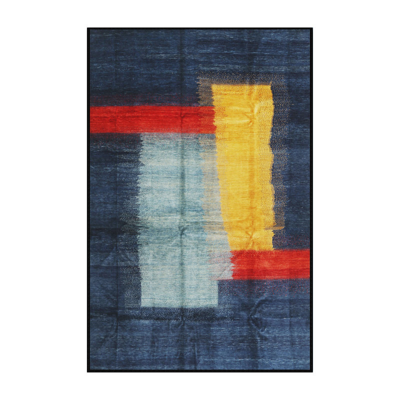 Tapis bleu / jaune / rouge Adalen, Rectangle 5 pi x 7 pi