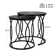 Modern Black Table Set, Round Coffee Table, Nesting Table Set Of 2, Console Table