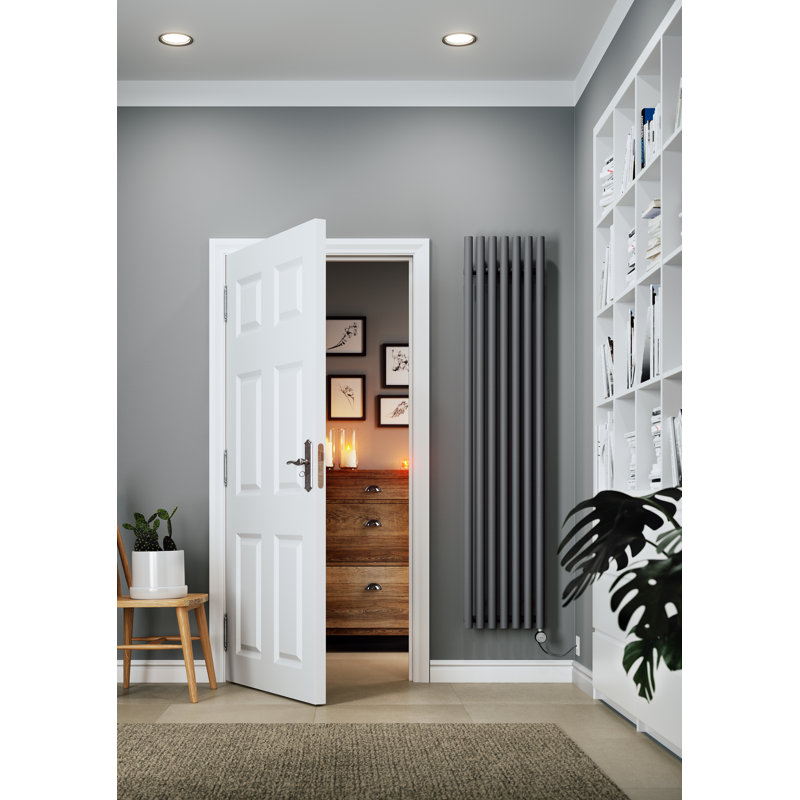 Rolo Room E Cylindrical Shaped Bars Electric Radiator, Dark Grey, 180cm H x 37cm W
