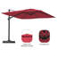 Parasol de patio carré en porte-à-faux 11 pi (sans base de parasol)-125659844