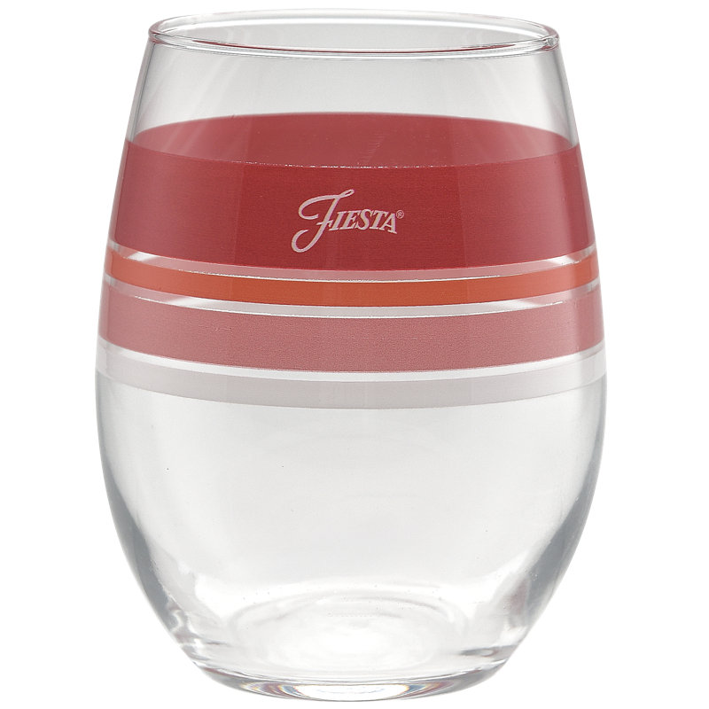 Fiesta Sunset Horizon Edgeline Glass , 15-Ounce Stemless Wine Glass