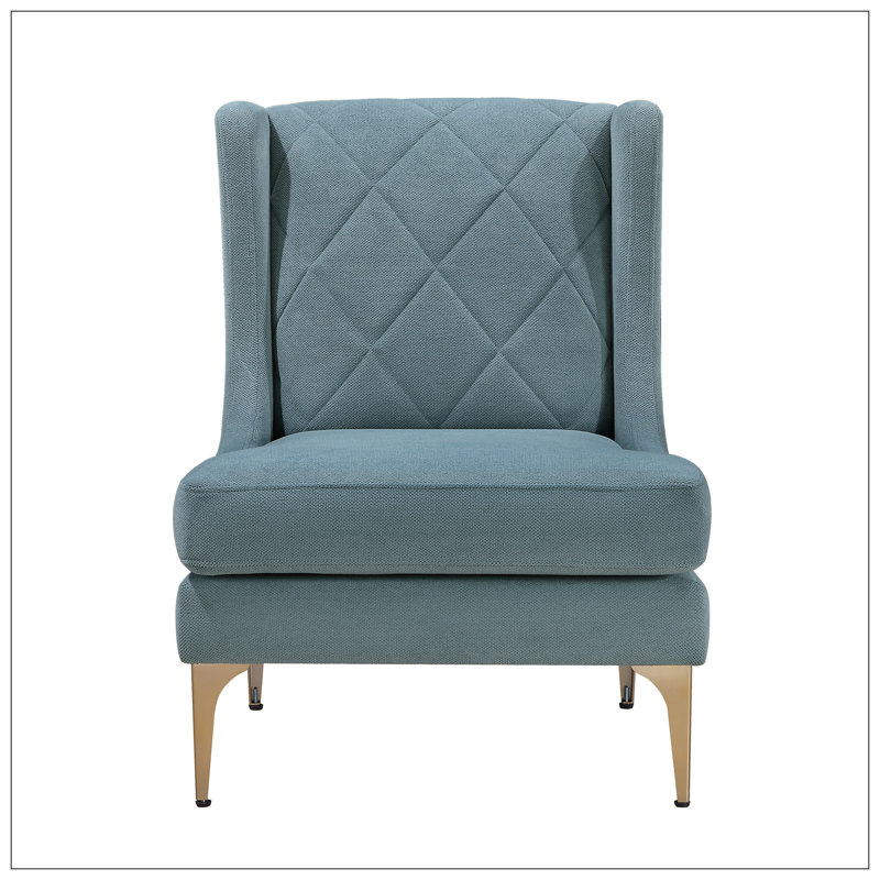 Fauteuil d'appoint moderne en chenille, Bleu