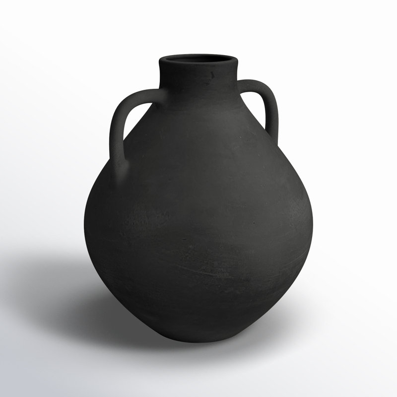 Vase Perth 34,5 cm (H) x 30 cm (diamètre) - Terre cuite noire, Noir