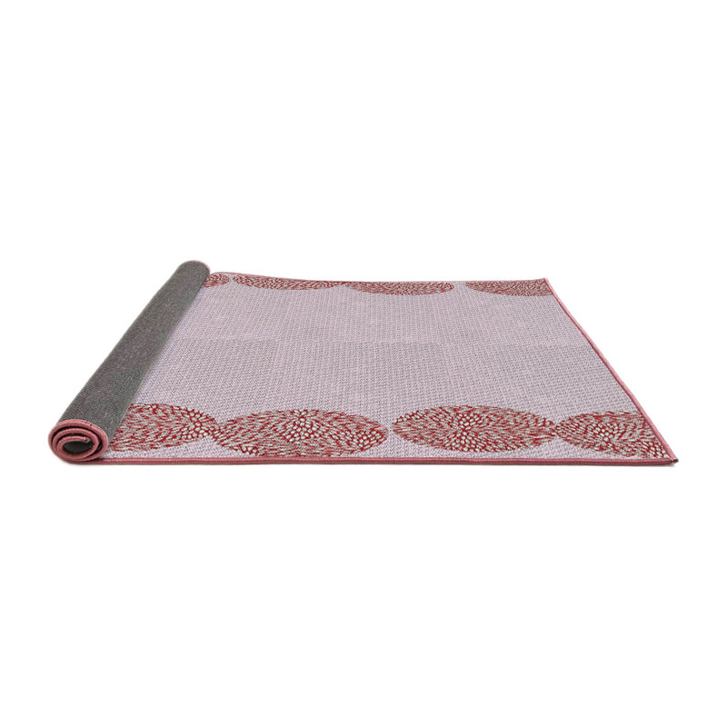 Tapis mauve/brun à motifs légers, Rond 5 pi