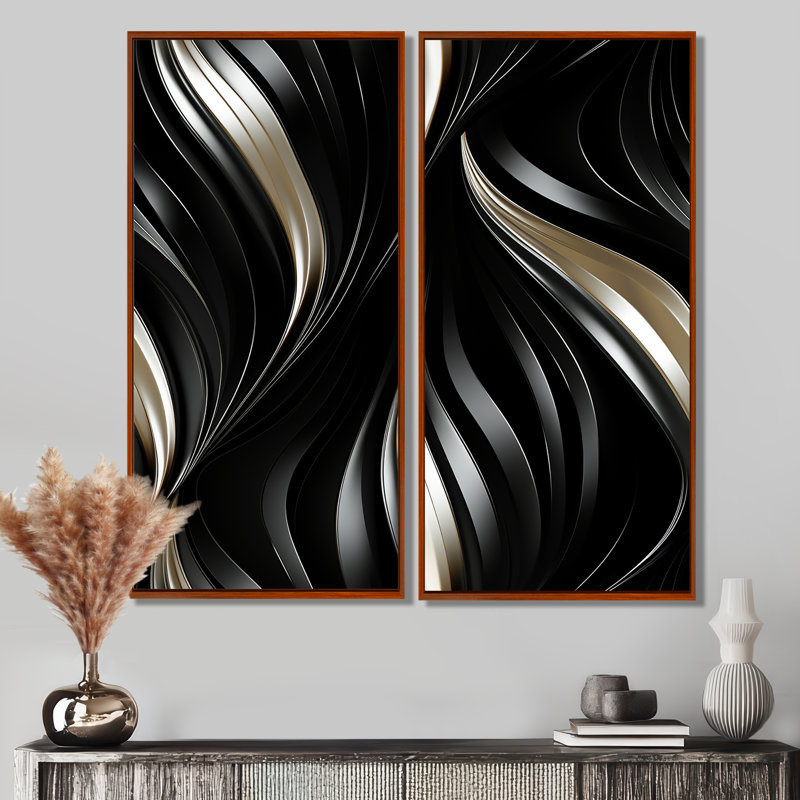 Millau - Glam, décoration murale moderne 2 pièces, H 40 po x l 40 po, Impression encadrée flottante, Brun