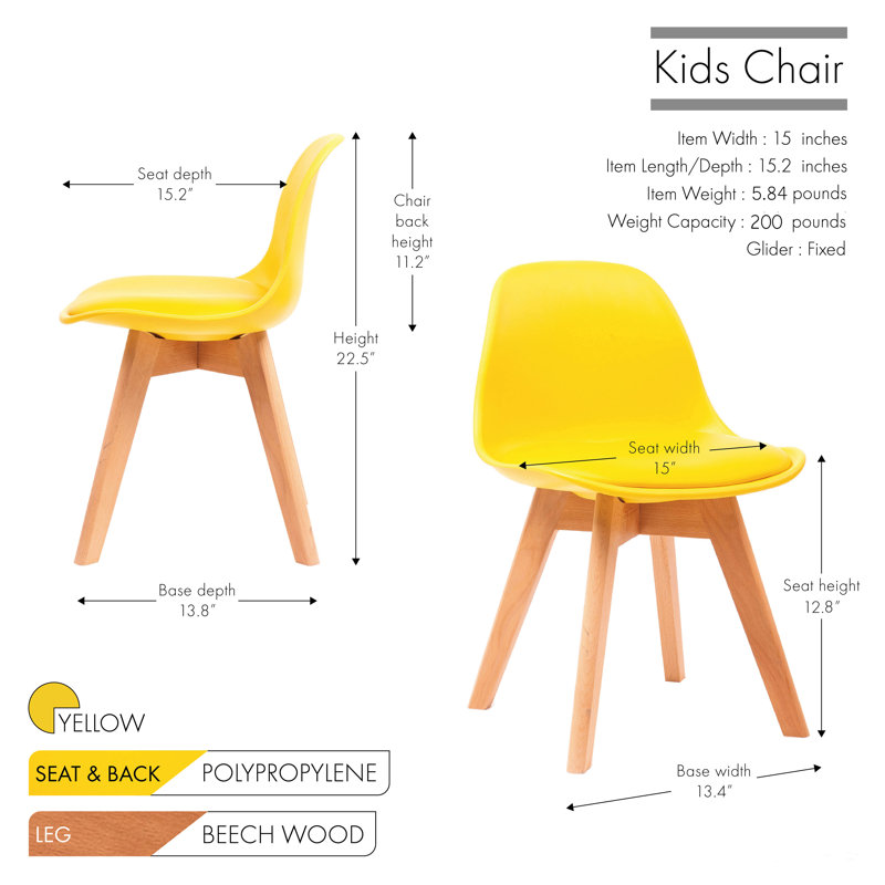 Fauteuil pour enfants Alcalde, Jaune