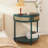 Wooden console Table with Sliding Rattan Door and buttom shelf-1634353687