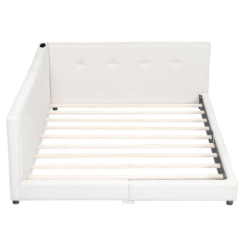 Lit de jour Jerralyn, Grand lit, Beige