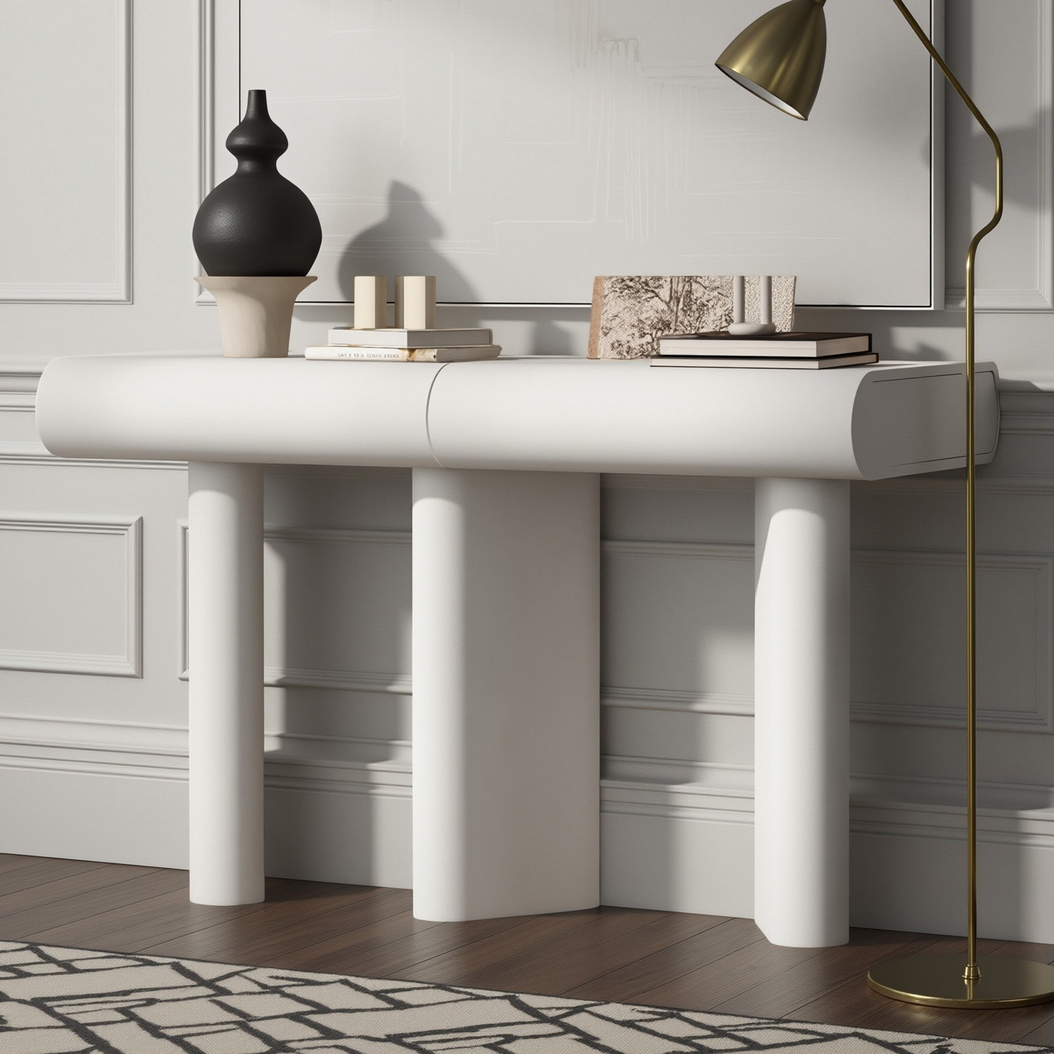 Ivy Bronx Console étroite 47,6 po avec 2 tiroirs, table d'entrée ...