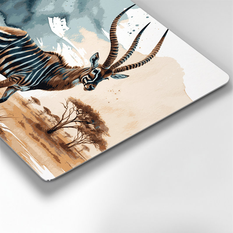 Faune, art mural beige en métal Kudu, H 24 po x l 36 po
