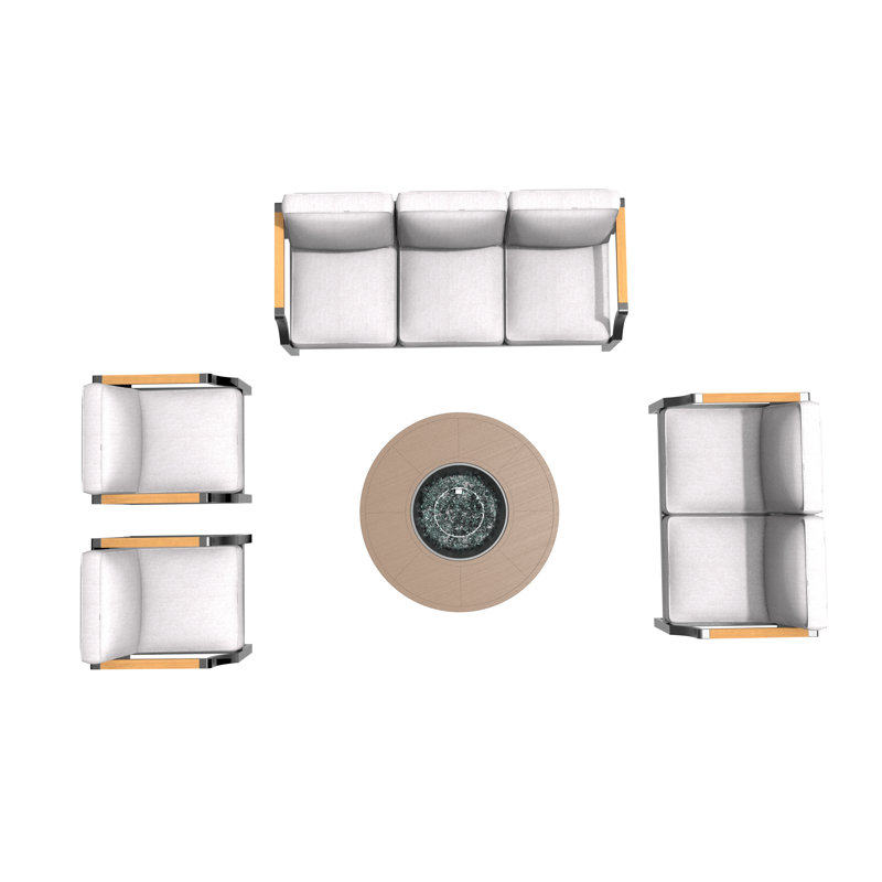 Artherine 7 - Person Patio Conversation Set with Cushions, Black