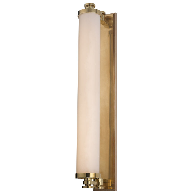 Sheridan Aged Brass Swing Arm 14-Light LED Vanity with Opal Glass