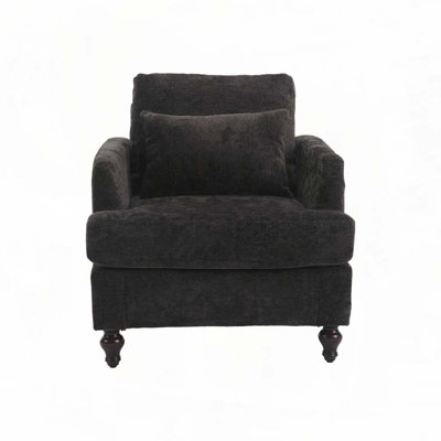 Chenille Wood Frame Armchair,Club Chair