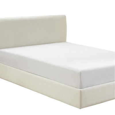 Violet Linen Luxe Luxury Cotton Sateen, Luxury Ultra Soft 300 Thread Count Sateen Cotton, Extra Soft and Comfortable, White, 44", Luxurious, Fitted sheet