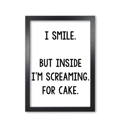 Screaming for Cake 1 Piece Single Picture Frame Wall Art