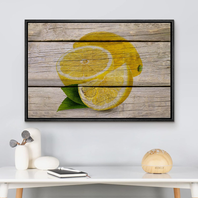 Multicolore sur bois, 24" H x 36" W, Black Floater Framed