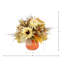 Arrangement d'automne tournesol, chardon et blé dans un vase en verre