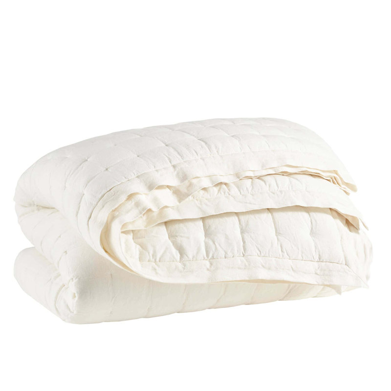 Lush Linen Puff, Full/Queen Quilt, Ivory
