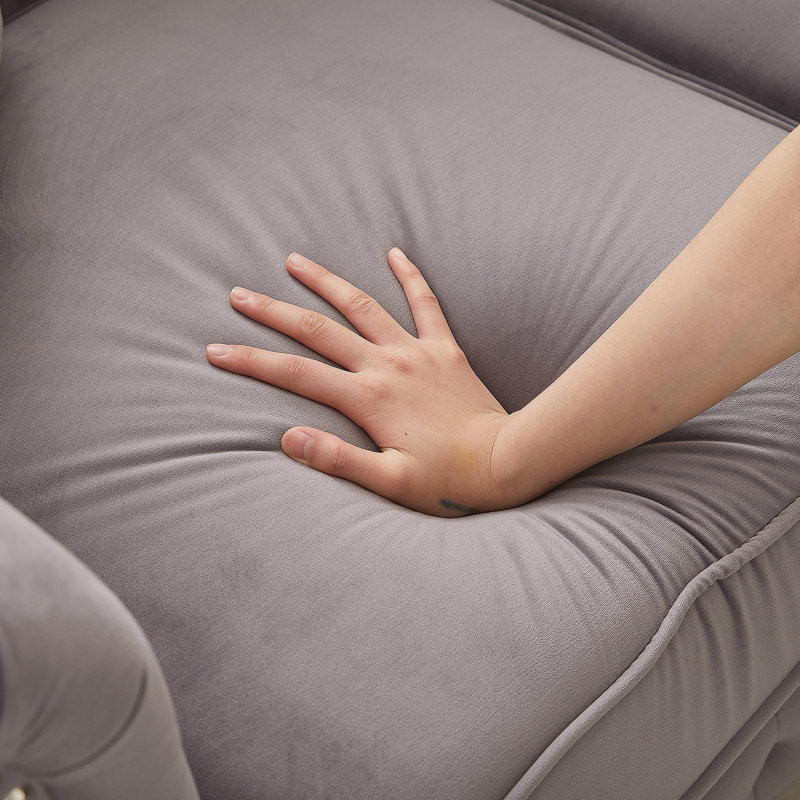 Canapé Chesterfield, H 28,25 po x l 63,5 po x P 32,25 po, 2, Gris
