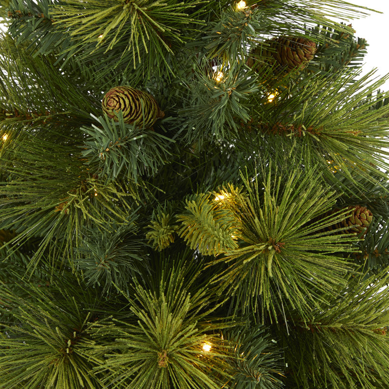 Arbre de Noël artificiel pin vert avec lumières claires, H 4 pi