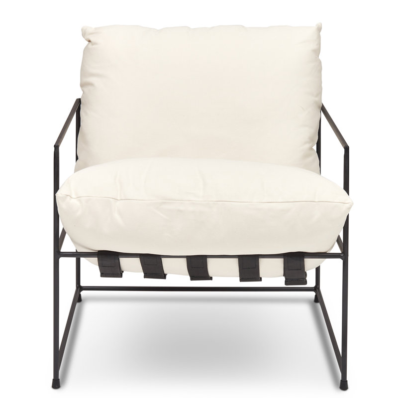 Danita Armchair, Washed White Performance Canvas