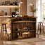 Table de bar 39,4 ", armoire à vin à 4 niveaux en forme d'arc avec repose-pieds pour pub à domicile-1027999077