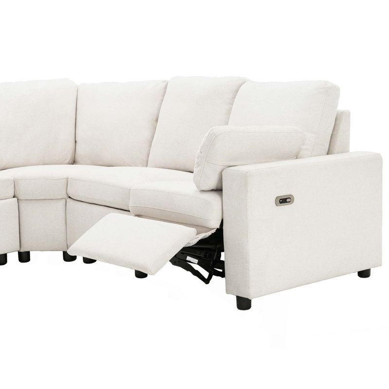 Canapé modulaire inclinable électrique de 89 po avec deux ports USB et deux tiroirs de rangement pour le salon