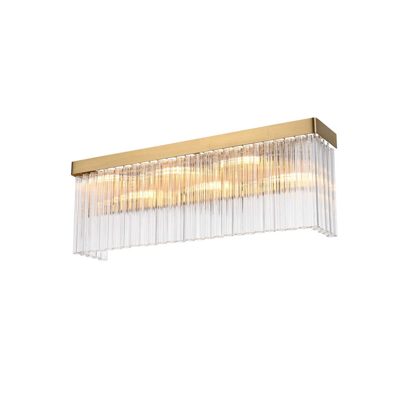 Applique murale 26 po Harlow, H 9 po x l 26,5 po x P 5 po, Or satiné, Six lumières