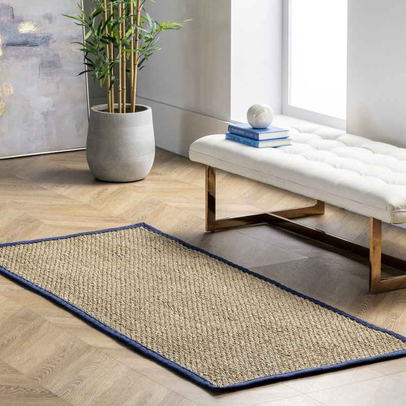Tapis beige Bystrc Seagrass, Tapis de couloir 2 pi 6 po x 8 pi