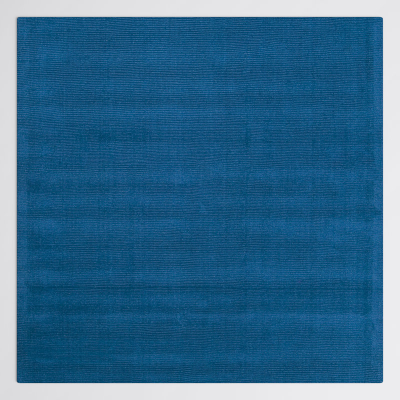 Crowe Handmade Wool Dark Blue Area Rug, Square 9'9"