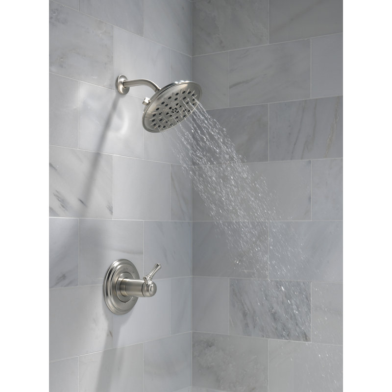 Multi Function Fixed Shower Head with H2Okinetic Technology, Stainless