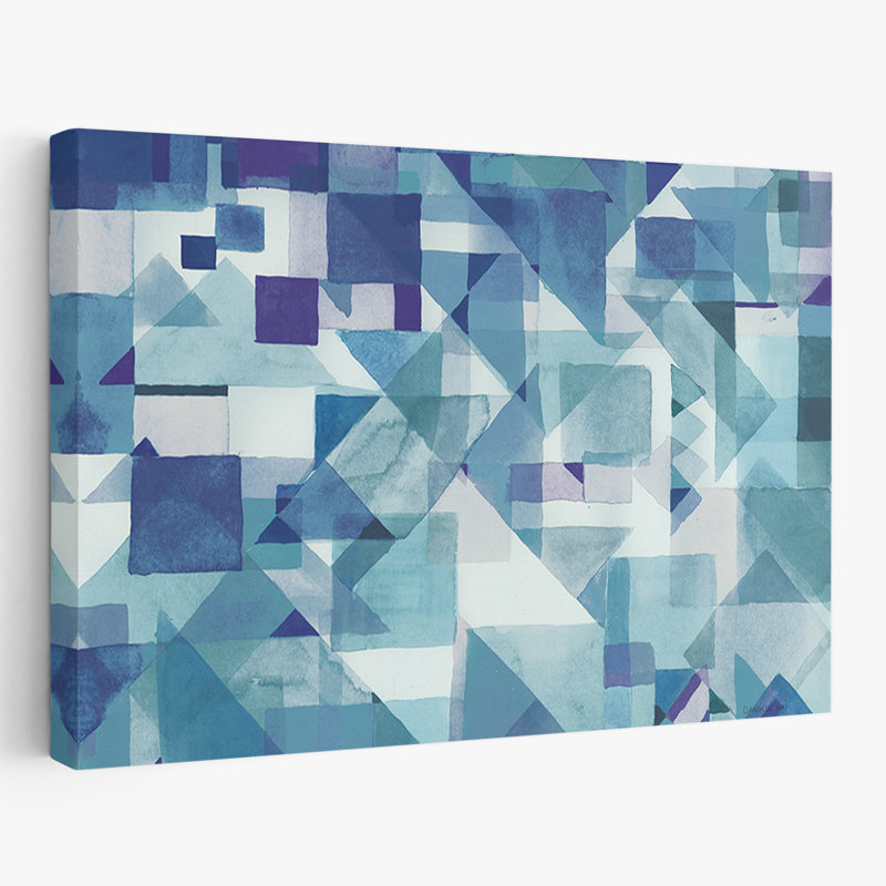 Abstrait bleu bohémien - Essayez les angles II - bleu, H 16 po x l 24 po