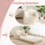 Fauteuil à billes convertible 2 en 1 en fausse fourrure beige-1613429002