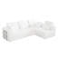Canapé modulaire en L, velours côtelé beige, comprimé-1541753865