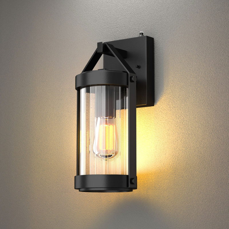  Dusk To Dawn Outdoor Wall Light Fixtures Photocell Sensor Exterior Lantern Sconce Lighting Waterproof Outside Wall Mount Lamp For House Patio Garage Entryway Doorway(Bulb Not Include)