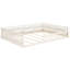 Lit plateforme double en bois massif avec garde-corps et coussin chaud beige - Structure rembourrée-118035642