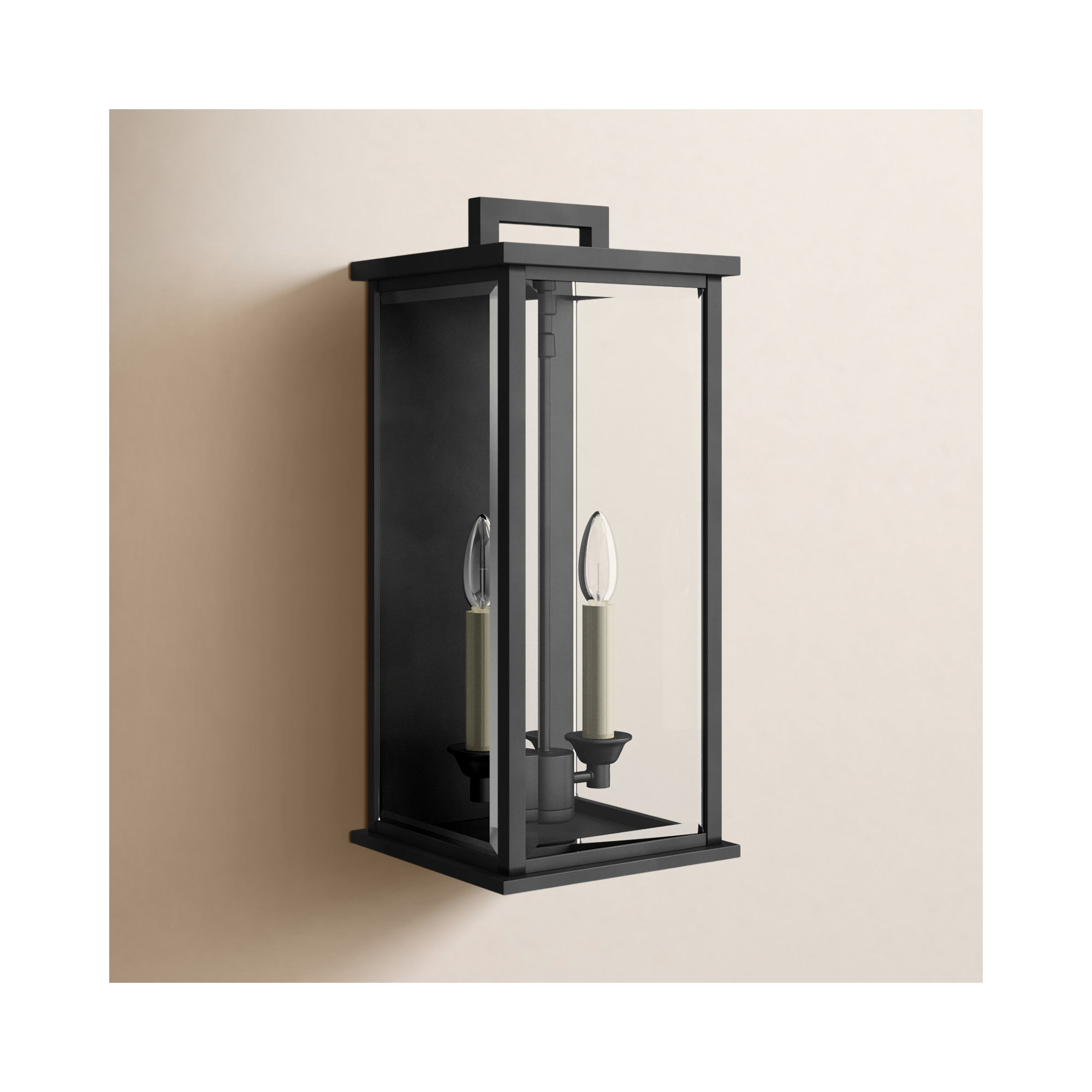 2 Light Outdoor Aluminum Wall Light, 18.25" H x 7.75" W x 7.75" D